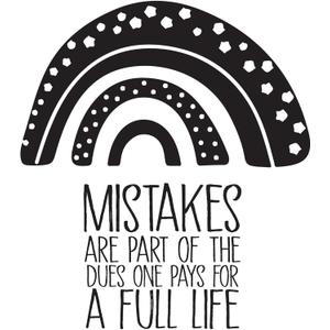 Children Mistakes are Part of The Dues Uplifting Quote Wall Decal Decoration Rainbow Boho Design Life Quotes Lasts Years and Easily Removable - Size: 27 in(W) x 30 in(H)