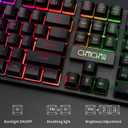 CHONCHOW Gaming Keyboard and Mouse Led Backlit USB Wired with Light Up 104Key 3600DPI 2 Side Button Mouse Keyboard Mechanical Feeling Compatible with PC Mac OS Xbox Ps4 Ps5 with Mousepad