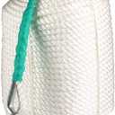 Super Strong 1/2 Inch x 300 Feet Three Strand Braided Boat Lines Dockline with Thimble 5850 Pound Breaking Strain Green