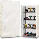 Rileytee Wire Shelf Cover,Heavy Duty 600D Dustproof Waterproof Shelf Covers for Shelving,Outdoor Storage Rack Cover for Wire Rack with Zipper,White,36.2" W x 20.5" D x 60" H