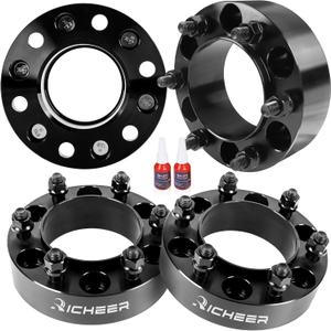 Richeer 6x5.5 Wheel Spacer for 1995-2023 Tacoma, 1989-2023 4Runner, 2'' 6x139.7mm Hubcentric Wheel Spacers with 12x1.5 Studs & 106mm for Tundra FJ Cruiser Sequoia GX470 GX460