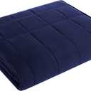 L'AGRATY Weighted Blanket - 88"x104" 20lbs Cooling Breathable Heavy Blanket Microfiber Material with Glass Beads for Adult All-Season Summer Fall Winter Soft Thick Comfort (03-navy Blue)