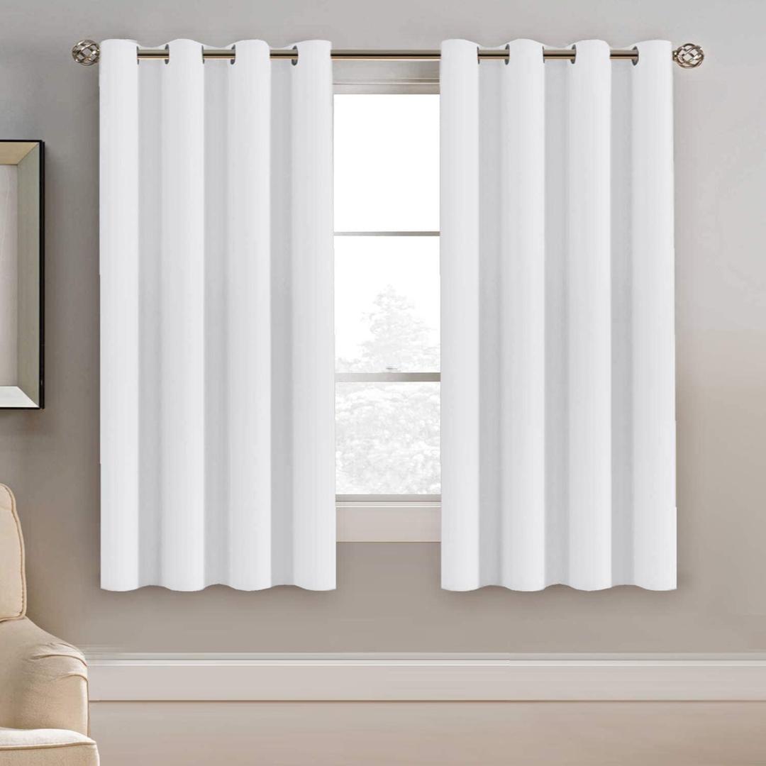 H.VERSAILTEX White Window Curtains 63 Inch Length Thermal Insulated Window Treatment Panel for Living Room Grommet Curtain Drape for Bedroom (1 Panel), 52" W x 63" L