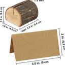 Supla 20 Pcs Rustic Wood Place Card Holders Wooden Table Numbers Holder Stand Wooden Bark Memo Holder Card Photo Picture Note Clip Holders and Kraft Place Cards Bulk Wedding Party Table Number Sign