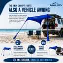 Malo'o DualShade 10x10 Beach Canopy & Vehicle Awning – Exclusive 2-in-1 Sun Shelter, SPF 50 Shade Tent, Car Camping Awning, Carry Bag Included