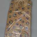 Blulu 20 Pcs Puppy Dog Paw Gift Bags with Paper Twist Handles, Dog Gift Paper Paw Treat Goodie Bags for PET Treat Party Favor, 6.3 x 3.1 x 8.6 Inch(Kraft Backing, Dazzling Paws)