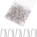 SPLF 120 Pcs Curtain Hooks for Drapes, Drapery Hooks pins for Curtains Stainless Steel Curtain Hooks Heavy-Duty Offset Pin-on Drapery Hooks for Window Door Shower Curtain