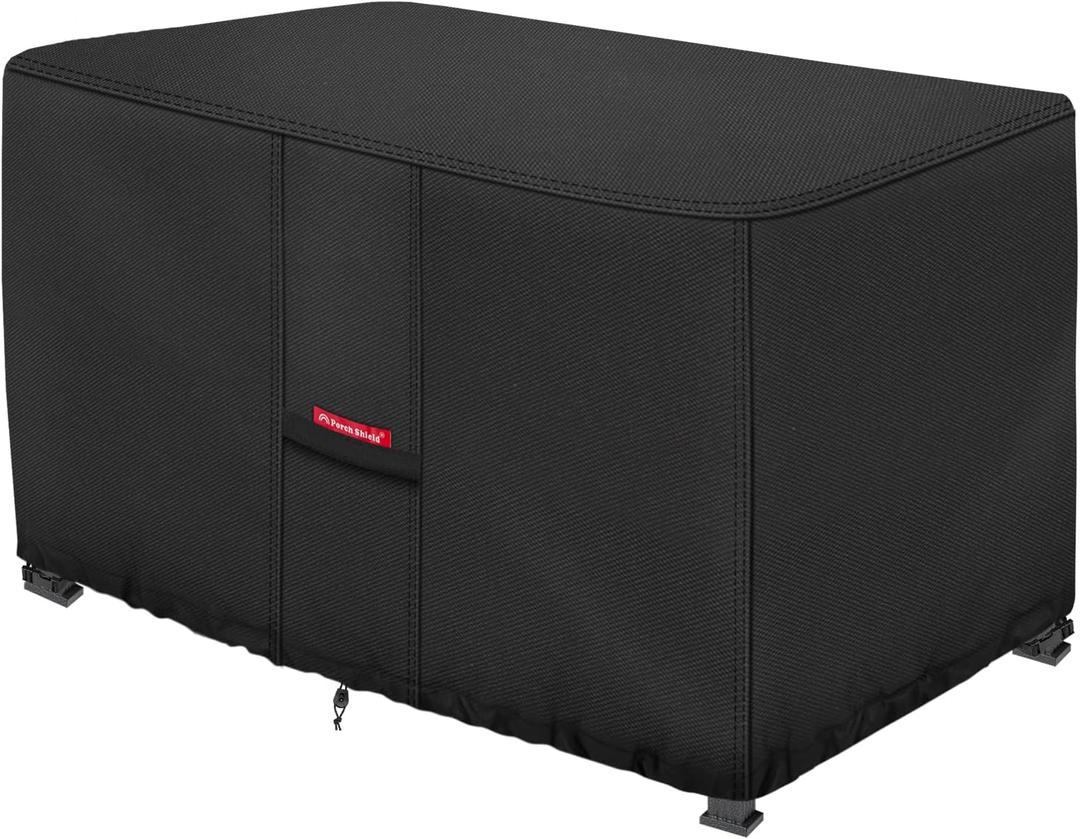 Porch Shield Patio Fire Pit Cover - Waterproof 600D Outdoor Rectangular Fire Table Cover Deck Box Protector - 54 x 28 inch, Black