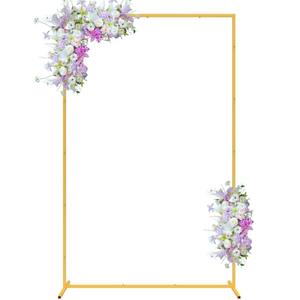 6.6FT x 4FT Gold Wedding Arches for Ceremony Rectangular Metal Balloon Arch Stand Kit Garden Floral Square Arch Frame Background for Anniversary Birthday Party Bridal Shower Decoration Home Decor
