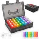 Monthly Pill Organizer 2 Times a Day,30 Day Pill Organizer 2 Times a Day,Pill Boxes and Organizer 2 Times a Day with Travel Case,Month Pill Box Organizer with 32 Daily Compartments,Moth Pill Box Am Pm