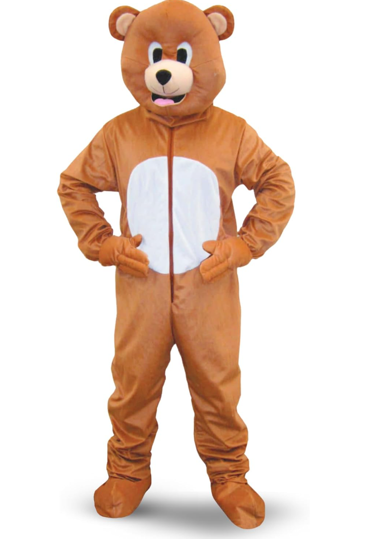 Dress Up America Bear Mascot Costume - Full Body Animal Suit for Kids & Adults - Includes Jumpsuit & Mask, M