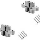 Pack of 2 2pcs Invisible Hinges, Heavy Duty Zinc Alloy,Hidden Door Hinges 180 Degree Cross, Home Aesthetics,Hingesfor,Hingeforcabinet,Cupboard,Wooden Box (2.4)