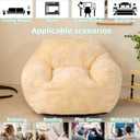 Bean Bag Sofa Chair for Adults, Beanbag Couch for Reading, Gaming, Relaxing, Soft and Durable Cover Lazy Sofa, Ivory