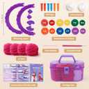 Loom Knitting Kit for Beginners - DIY Hat & Scarf Craft Toy with Buttons - Fun Crochet Toy for Kids Ages 7 8-12 - Perfect Birthday and Christmas Gift for Girls