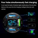 4 Ports USB Car Charger, 66W Super Fast Charging USB QC 3.0, USB Adapter Charger with LED Voltmeter for Car Cigarette Lighter Plug, Compatible with Most Cell Phone (2, PD+QC3.0+2.4A)