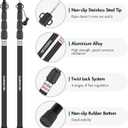Tarp Poles, Telescoping Tent Pole Set of 4, 7.7ft Aluminum Lightweight Portable Support Rod with Protection Cap, for Camping, Awning, Sun Shades,Rain Fly, Free Guylines & Stakes (4 Poles)