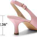 DREAM PAIRS Women's Kitten Heels Slingback Closed Pointed Toe Low Pumps Shoes Women Party Wedding Sexy Casual Dress Shoes, Size: 11, Pink