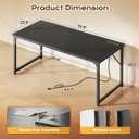 PRAISUN 54 X 24 Inch Computer Desk with Power Outlets & USB-C Port, Larger and Longer Office Desk with Deeper Desktop, Study, Bedroom, Writing Work from Home Table, Metal Frame, Black