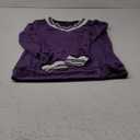 Irevial Women's Striped V Neck Velour Tracksuit Two Piece Sweatsuits Sets with Pocket (Small, Purple)
