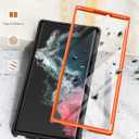 FNTCASE for Samsung Galaxy S22 Ultra Case: Built-in Screen Protector&Kickstand Full-Body Dual Layer Rugged Military Grade Shockproof Protection Heavy Duty Protective Phone Cover 5G-Orange