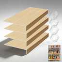 4 Pcs Foamed PVC Wire Shelf Covers, Durable Wire Rack Liner Mat for Closet & Pantry Shelves, Cabinet Organization and Kitchen Use, 24 x16 in, 0.31 Inch Thick