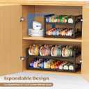 2-Tier Can Organizer for Pantry, Expandable Length Can Rack for Kitchen Shelf Organizer and Storage, Sturdy Metal Standing Can Holder for Canned Soup Soda Food Goods Storage, Stackable