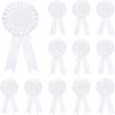 12 Pieces Blank Award Ribbon Prize 1st Place Rosette Medal Winner Victory Recognition Participation Ribbon for Competition Sport Event School Contest(White)
