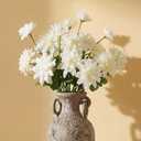 6 Pcs 18 Heads Artificial Dahlia Flowers 16.54" Large Fake Dahlias with Stems Real Looking Ivory for DIY Wedding Bouquets Bridal Shower Centerpieces Floral Arrangement Home Decor (White)