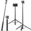 UURig TP21 54inch Telescopic Selfie Stick Long with Tripod, Waterproof Hand Grip with 1/4" Screw for Insta360 X5/X4 /X3/X2 /ACE PRO, DJI Osmo Action 5Pro/4/3,Pocket 3,GoPro Hero 13 12 11 10 9