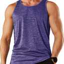 TACVASEN Men's Tank Tops Quick Dry Sleeveless Workout Muscle Shirt Athletic Bodybuilding Gym Performance Tee Shirts (X-Large, Purple)
