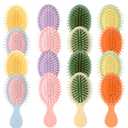 16 Pack Mini Wet Hair Brush Bulk Travel Detangling Brush Soft Bristles Wet Dry Hair Brush Kids Small Hair Brush for Kids Girls Multicolor