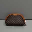 BOYATU Small Makeup Bag for Purse: Cute Cosmetic Bag with Mirror - Waterproof Vegan Leather Make up Bags for Women - Fashion Makeup Pouch for Party (010-coffee)