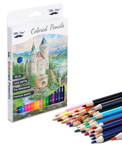 Mr. Pen- Colored Pencils for Adult Coloring Books, 36 Pack, Soft Core Color Pencils for Adult Coloring Book, Drawing, Sketching, Blending & Shading-Art Supplies 2 Pack