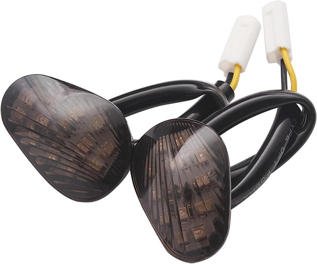 Flush Mount LED Turn Signal Light for Motorcycles - Compatible with Yamaha YZF R1 R3 R6 R6S FJ 09 FZ MT 07 09 (Smoke)