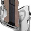 Aulumu G03 Men's Wallet Leather Metal Card Case  Compatible with MagSafe  Multi Function  Mobile Phone Stand/Grip  Bottle Opener  RFID Shielding Cards