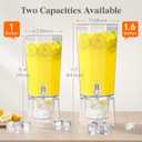 Lifewit 1 Gallon Drink Dispenser for Parties 2 Pcs, 4L Plastic Beverage Container with Stand for Juice/Tea/Soda & Lemonade, Clear Water Pitcher with Spigot for Mimosa Bar Hosting 39 x 16 cm/15x6"
