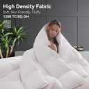 L LOVSOUL Goose Feather Down Fiber Comforter King Size, 100% Organic Cotton Fabric Duvet Insert,1200TC,750+FP, Hotel Collection, All Season White Comforters with 8 Tabs,106x90in