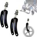 Wheelchair Front Wheel Fork Replacement Parts for 8" Wheel, Heavy Duty Steel Steel Replacement Bracket for Transport Chairs, 2 Pcs(Black)