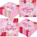 2 x Happy Mother's Day Party Napkins 48Pcs,Roses and Green Leaves Paper Napkins,Mothers Day Supplies