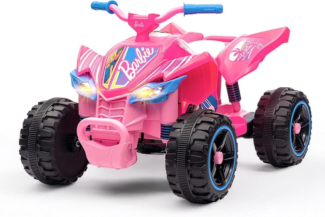 Barbie - 12V ATV Ride On Toy, Fun and Exciting Ride for Kids, Stylish Design for Imaginative Play (Pink), 12V ATV Quad