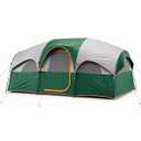 Simple Deluxe 2 Person Cabin Tents for Camping, Outdoor Tent 10-Minute Quick Setup with Mesh Doors, Windows, Waterproof & Sturdy Poles, Ideal for Family Camping, Hiking Outdoor Use, Green