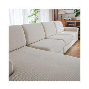 Couch Cushion Covers, Comfort Soft Magic Sofa Covers Washable Stretch Resistant Slipcovers for Sectional and L Shaped Seats Furniture Protectors for Pets 1PC Back Couch Cover, Ivory