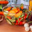 2 Pack 7.8 in Deep Mixing Bowls Glass Salad Bowl Round Glass Serving Bowls for Cooking Baking Prepping Dishwasher & Microwave & Oven Safe, 71oz Breads Proofing Bowl