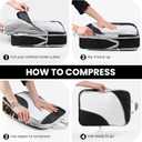 10 Set Compression Packing Cubes, Lightweight Travel Essentials, Stretchable Expandable Storage Bags, Compression Bags for Travel Accessories Luggage Storage Set (10 Pcs, Black)