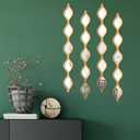 Qunclay Teardrop Mirror Wall Art Decorative Mirror Wall Decor Long Narrow Hanging Art for Apartment Living Room Bathroom Bedroom Entryway(Gold,4 Pcs)