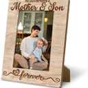 Best Mom Ever, Mother Gifts, The Love Between a Mother & Son is Forever Rustic Wooden Picture Frame - 4x6 Inch, Heartfelt Gift for Mom on Christmas Birthday, Farmhouse Office Desk Decor