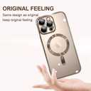 ZIYE Magnetic Case Made for iPhone 16 Pro 6.3 Inch [Compatible with MagSafe] Full Camera Lens Protection, Clear Luxury Phone Cover Soft TPU Bumper Drop Protective Case for 16 Pro Women Men, Brown