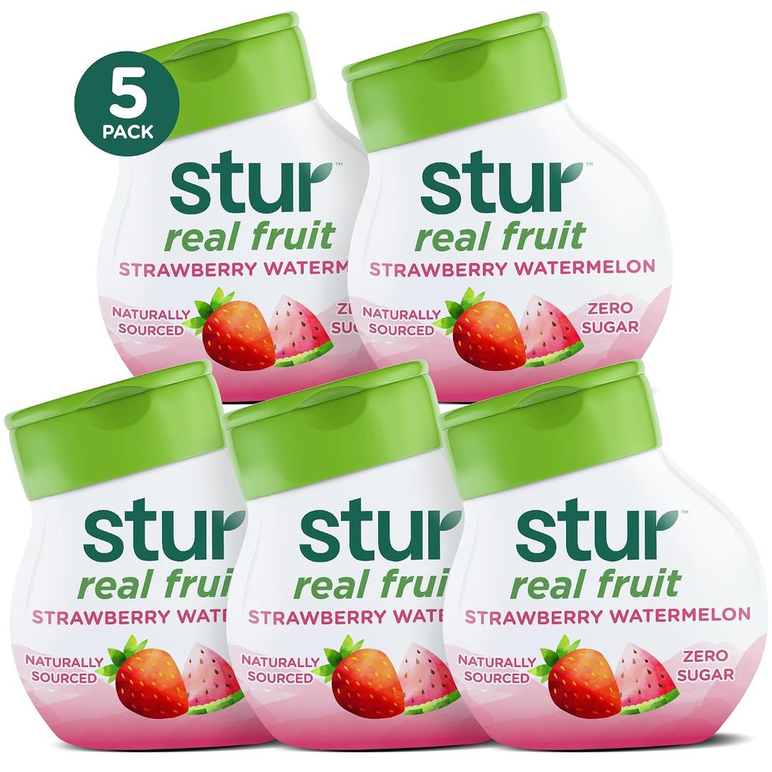 Stur Liquid Water Enhancer | Strawberry Watermelon | Naturally Sweetened | High in Vitamin C & Antioxidants | Sugar Free | Zero Calories | Keto | Vegan | 5 Bottles, Makes 120 Drinks (EXP 06/07/27)