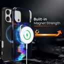 ZHEGAILIAN Magnetic Case for iPhone 17 Pro Max,Compatible with MagSafe Hard Shell + Soft Silicone 2 in 1 Hybrid Shockproof Bumper Drop Protective Case Magic Moon Night Blue