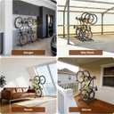 Vertical Bike Stand, Freestanding Upright Floor Rack, Adjustable Height, Space-Saving Indoor Holder for Garage/Apartment, Fits MTB & Road Bike Wheels up to 29in (Black)